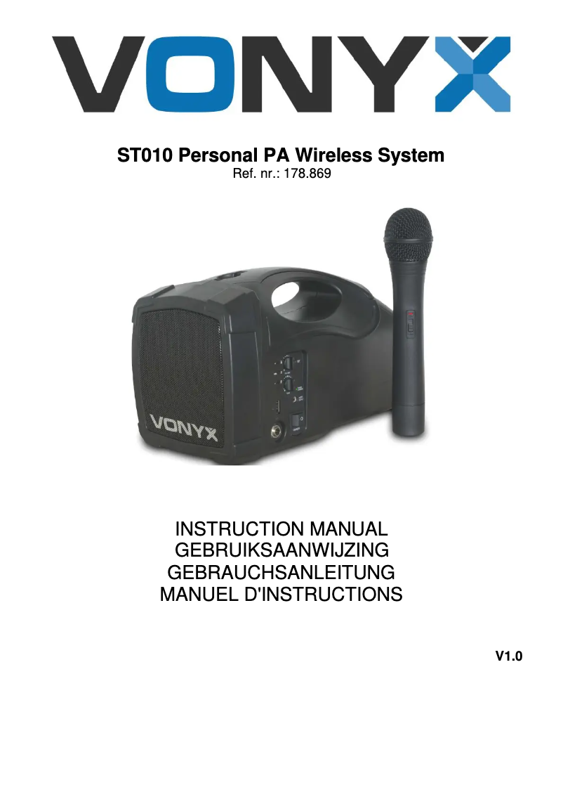 Page 1 de la notice Manuel utilisateur Skytec ST-010