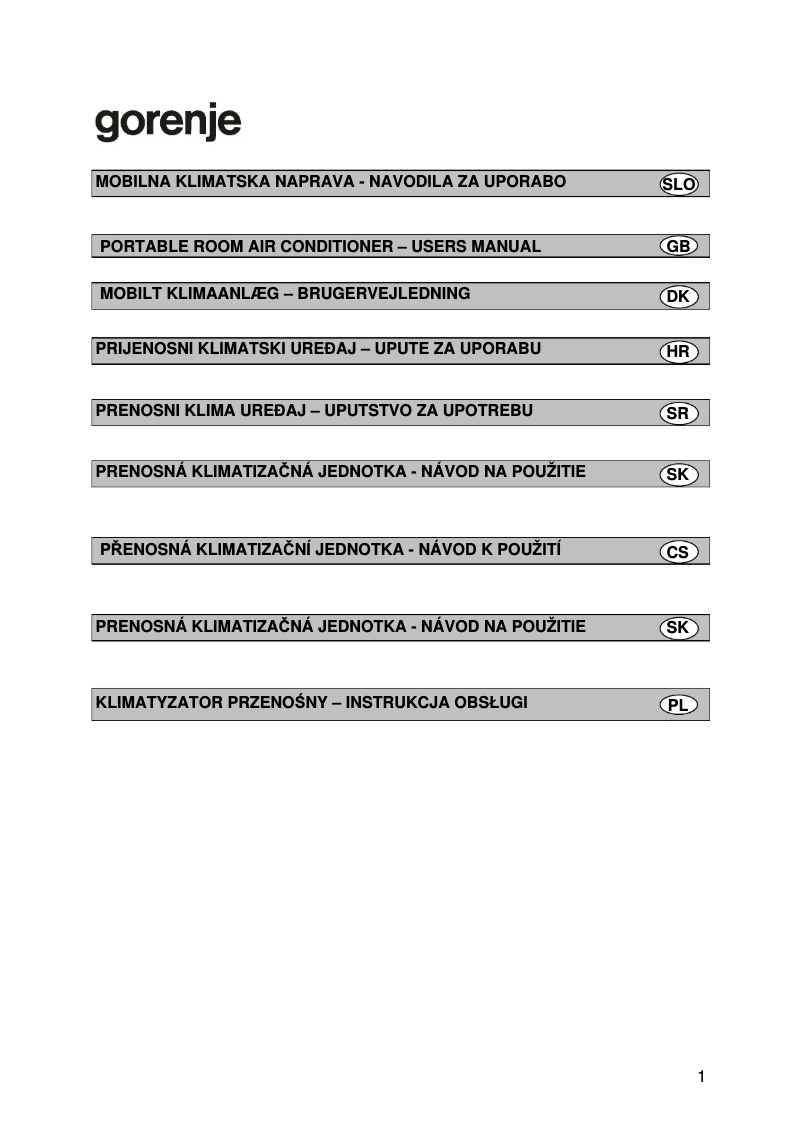 Page 1 de la notice Manuel utilisateur Gorenje KAM 26 N F1 PDHG