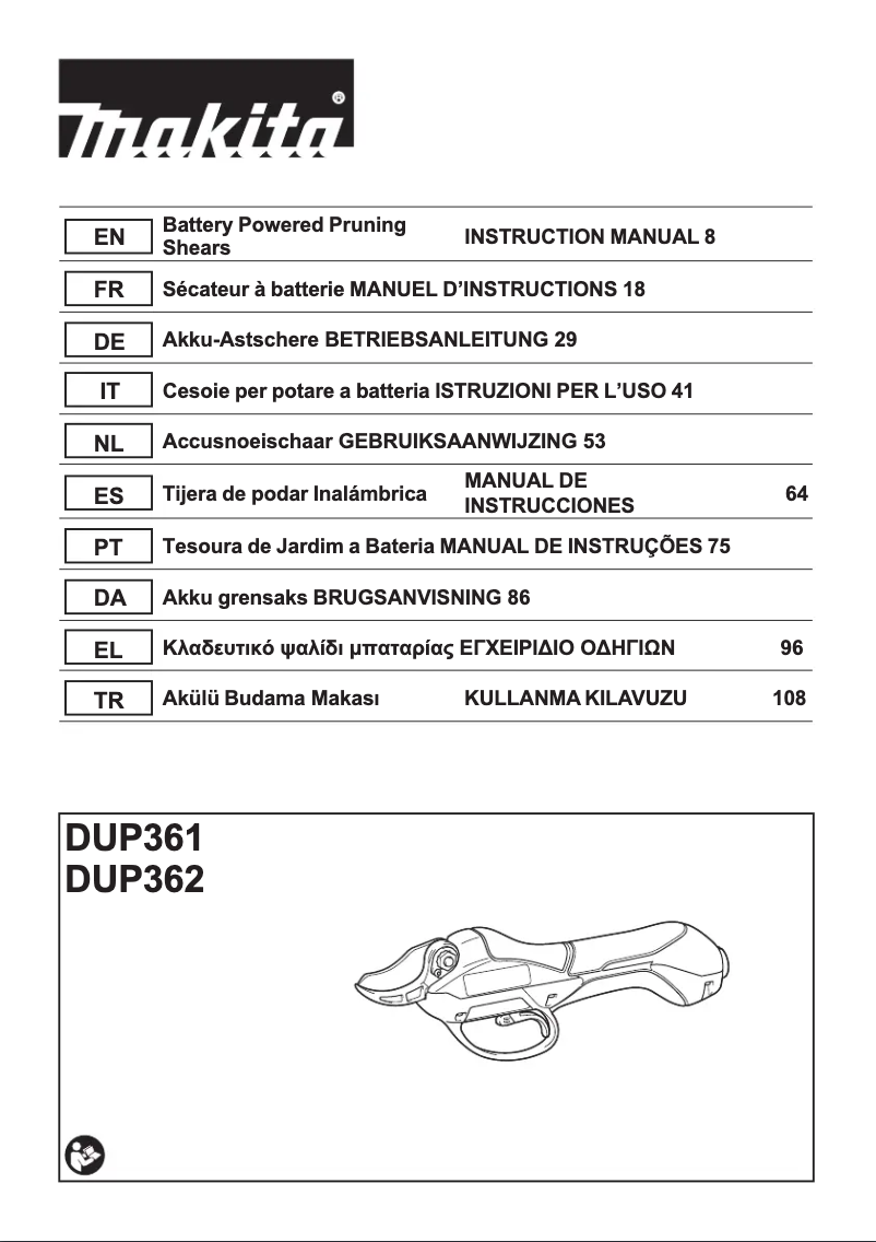 Page n°1 - Manuel utilisateur Makita DUP361Z