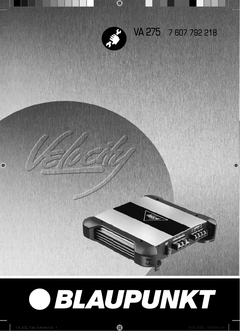 Page 1 de la notice Manuel utilisateur Blaupunkt Velocity VA 275