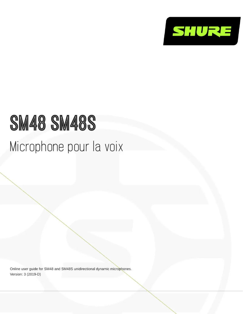 Page 1 de la notice Manuel utilisateur Shure SM48