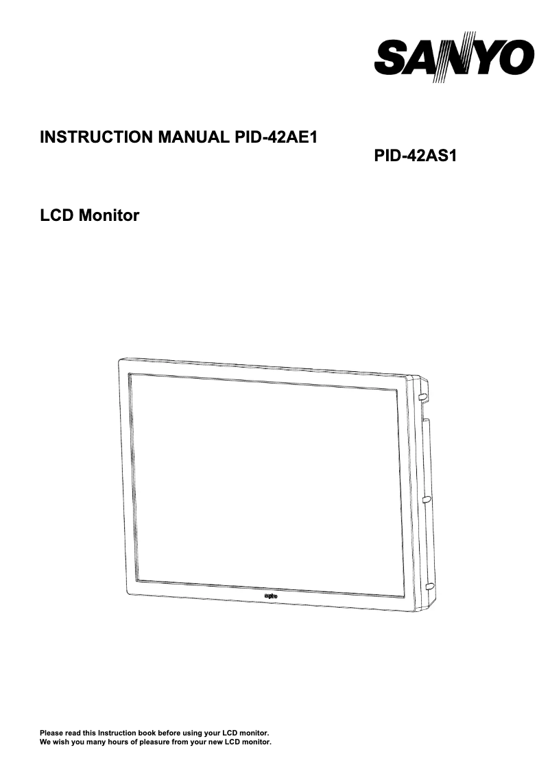 Página 1 del manual Manual de usuario Sanyo PID-42AE1