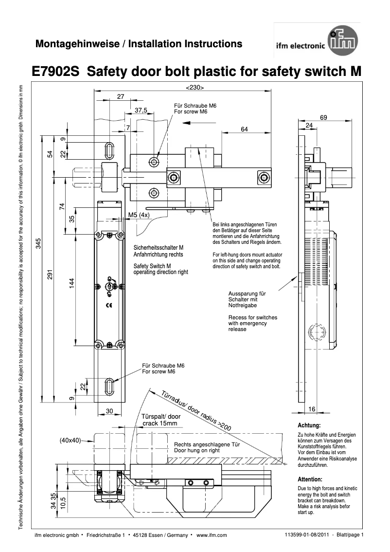 Page 1 de la notice Manuel utilisateur IFM E7902S