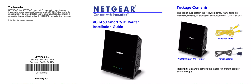 Página 1 del manual Guía de instalación Netgear AC1450