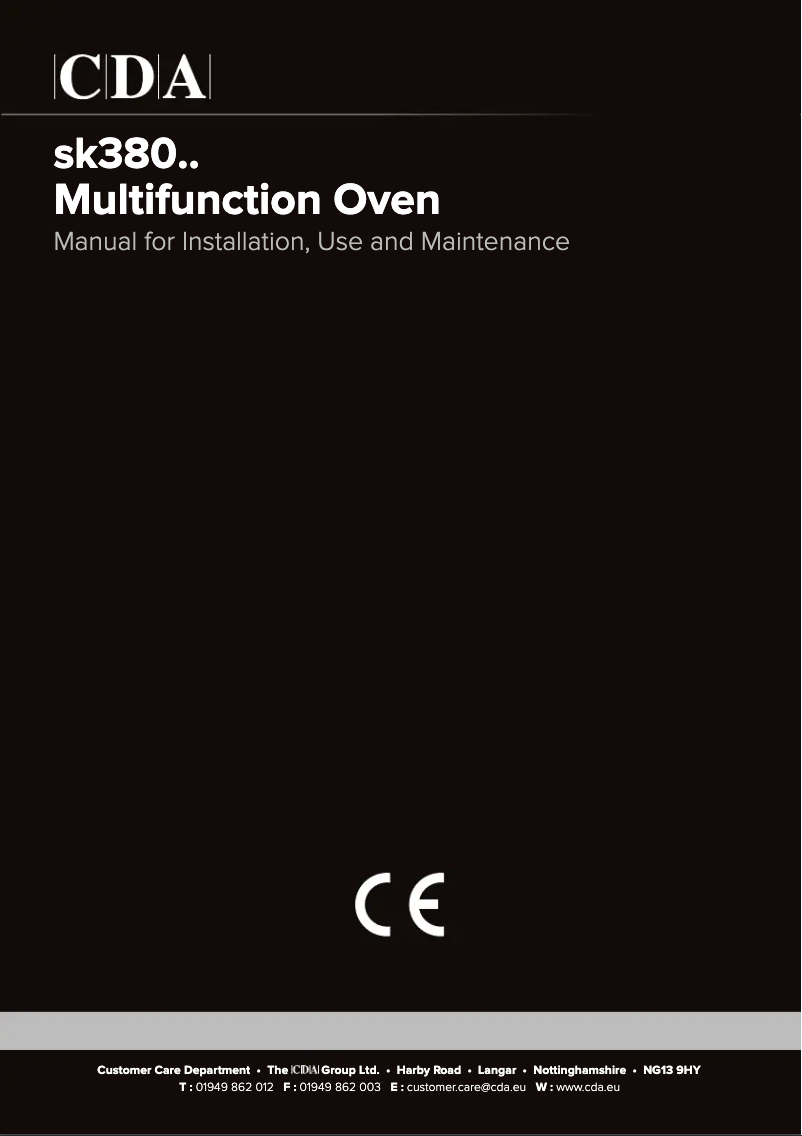 Page n°1 - Manuel utilisateur CDA SK380