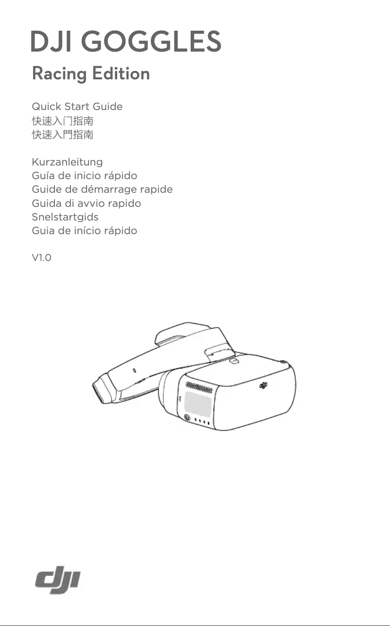 Imagen de la primera página del manual del dispositivo Goggles Racing Edition