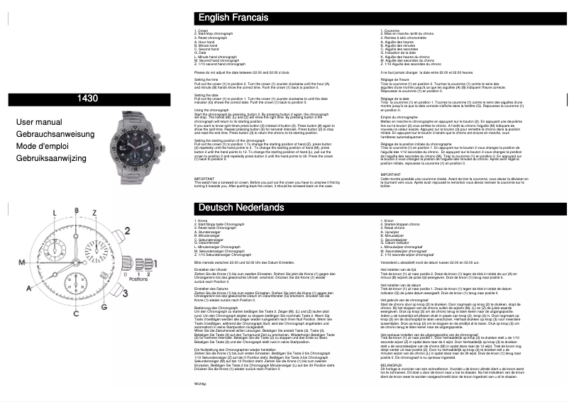 Image de la première page du manuel de l'appareil 1430