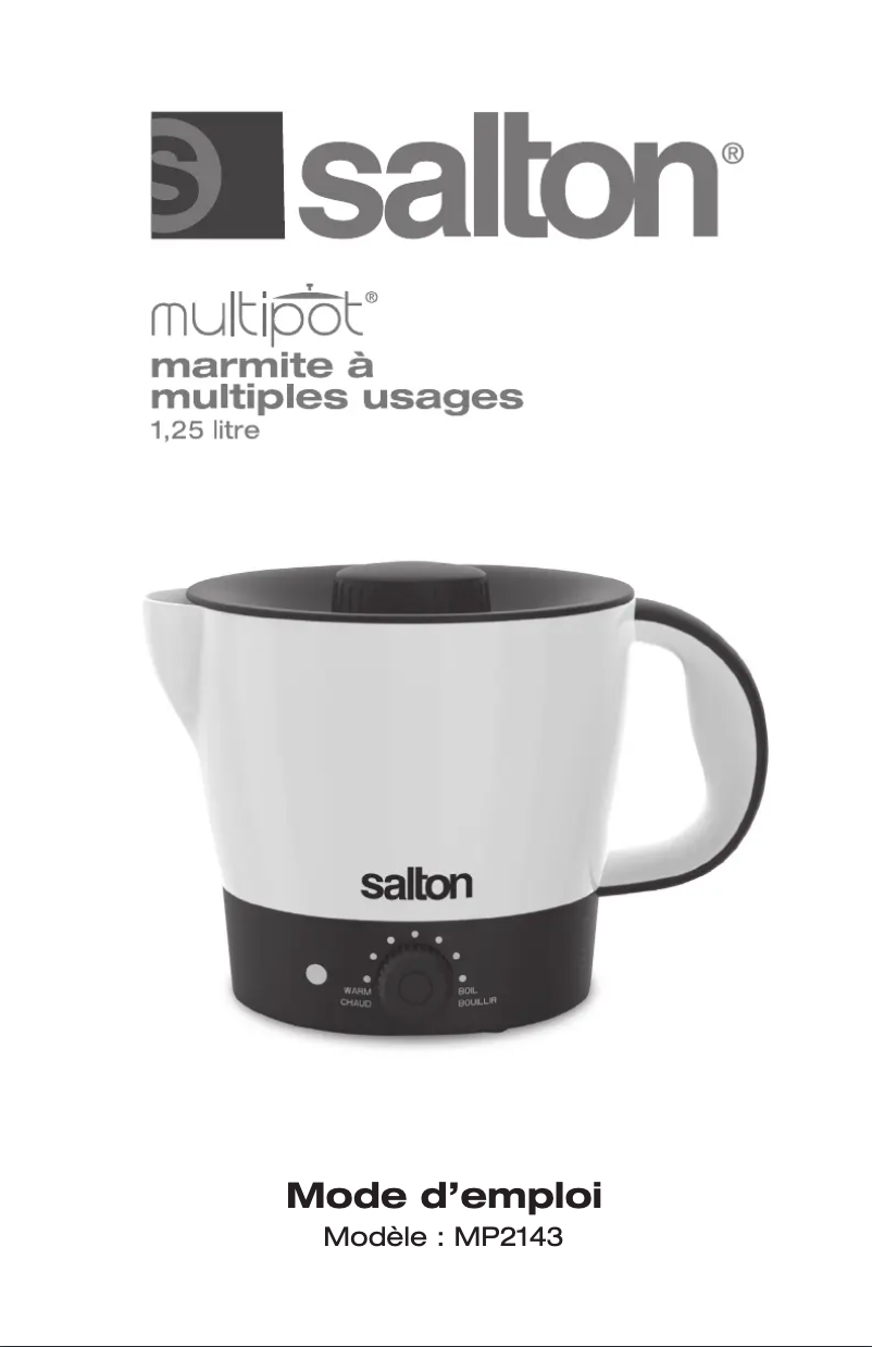 Page 1 de la notice Manuel utilisateur Salton MP2143