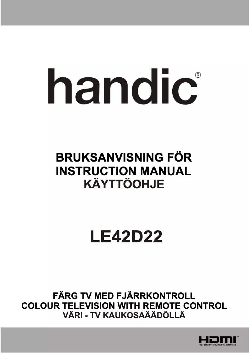 Page 1 de la notice Manuel utilisateur Handic LE42D22