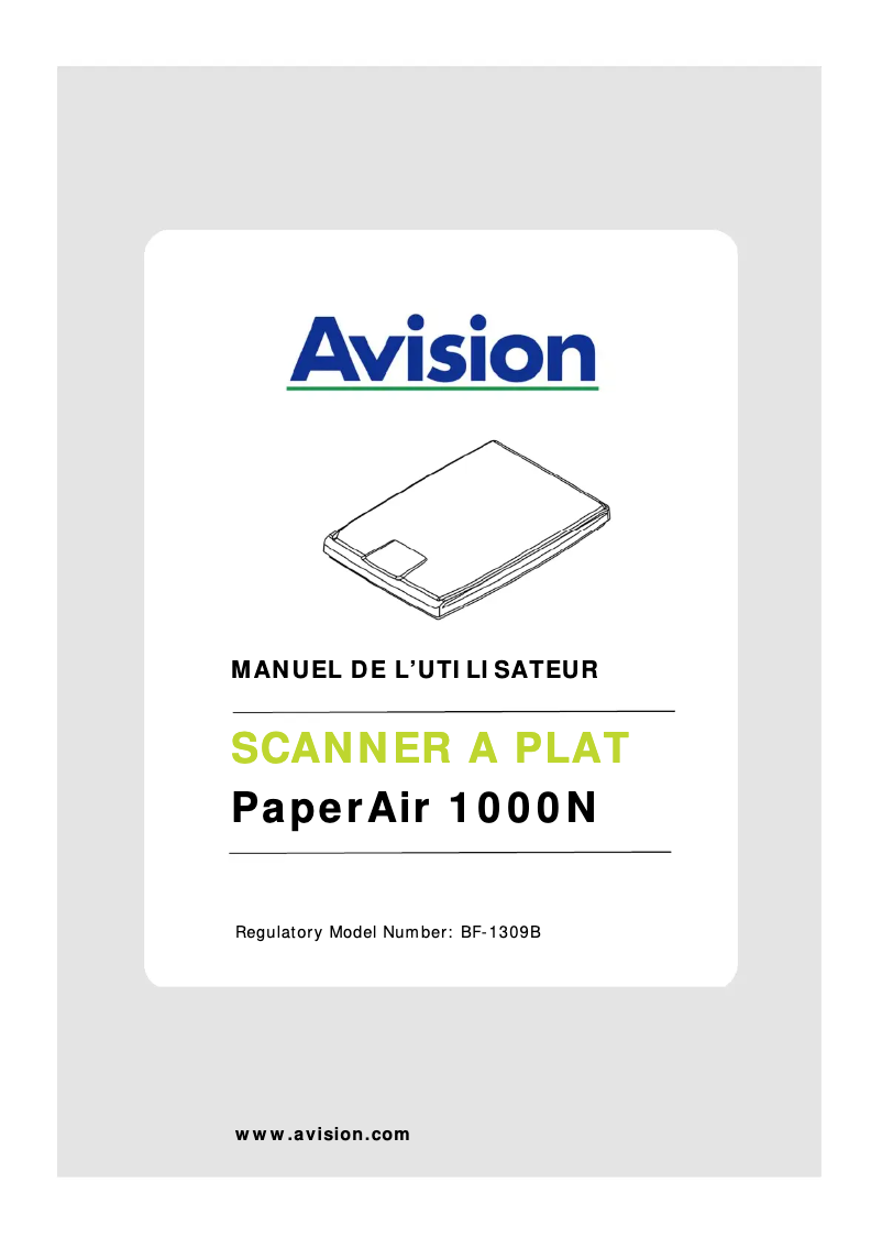 Página 1 del manual Manual de usuario Avision PaperAir 1000N