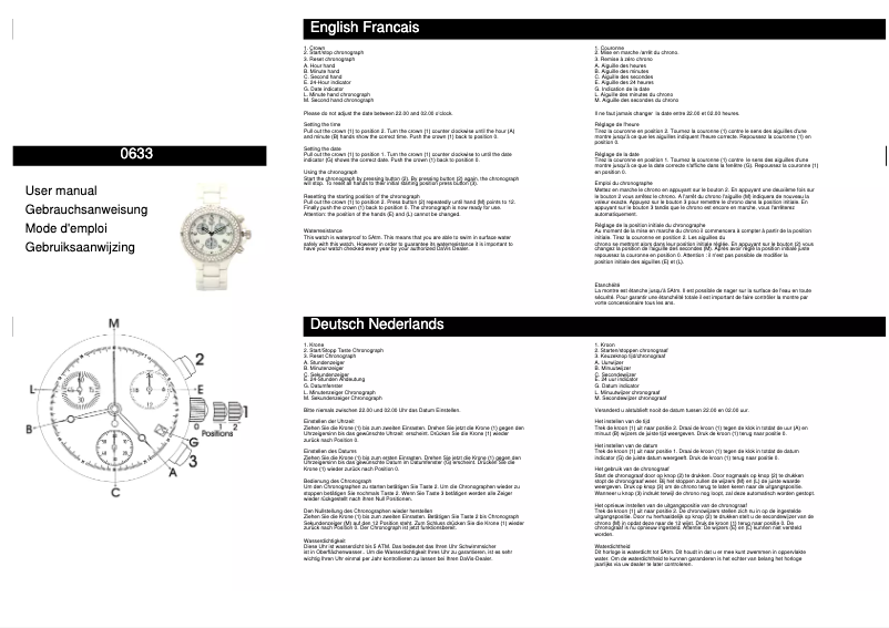 Page n°1 - Manuel utilisateur Davis 0633