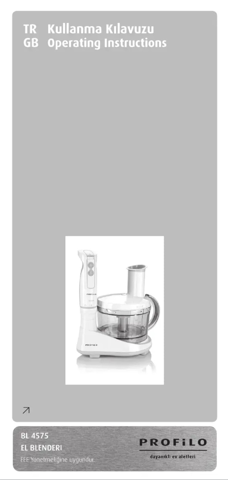 Page 1 de la notice Manuel utilisateur Profilo BL4575