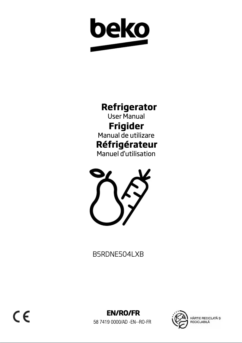 Page n°1 - Manuel utilisateur Beko B5RDNE504LXB