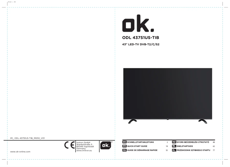 Página 1 del manual Manual de usuario OK ODL 43751US-TIB