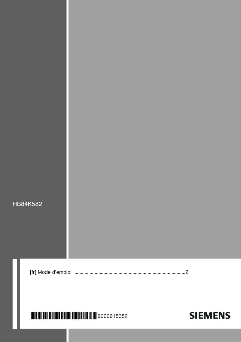 Page 1 de la notice Manuel utilisateur Siemens HB84K582