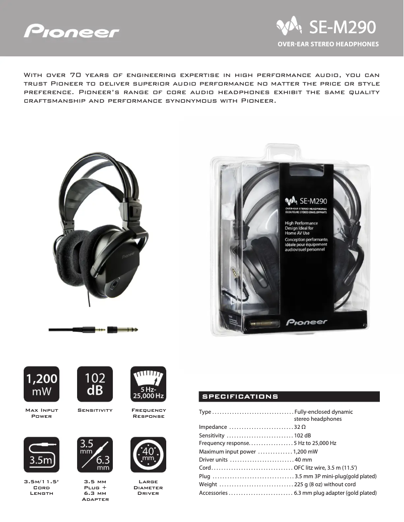 Image de la première page du manuel de l'appareil SE-M290