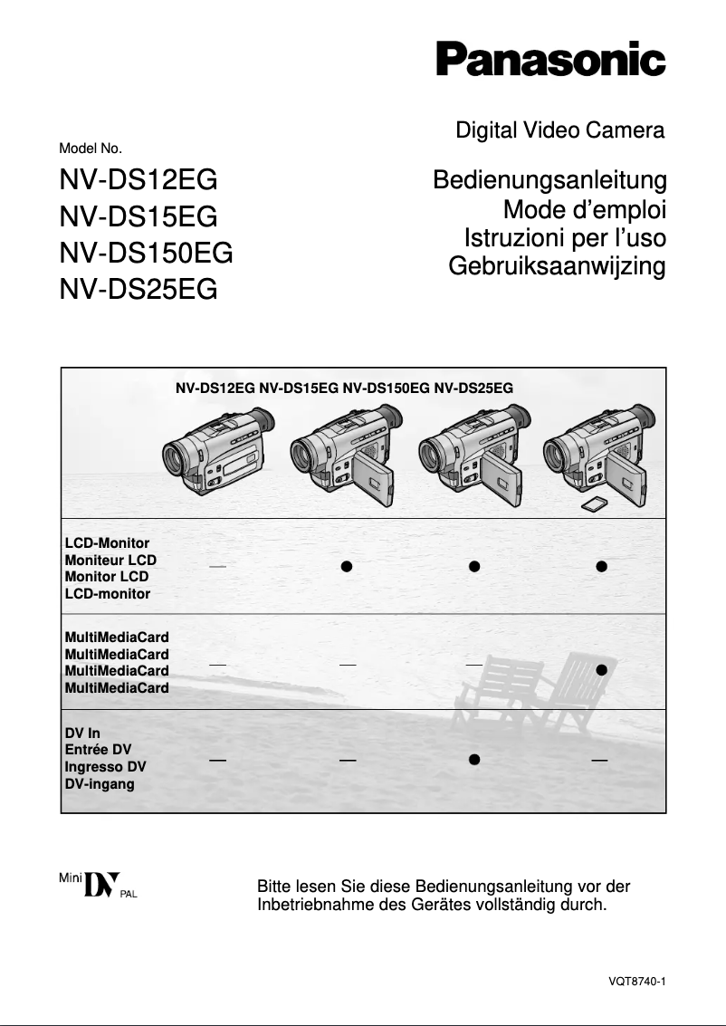 Page 1 de la notice Manuel utilisateur Panasonic NV-DS15