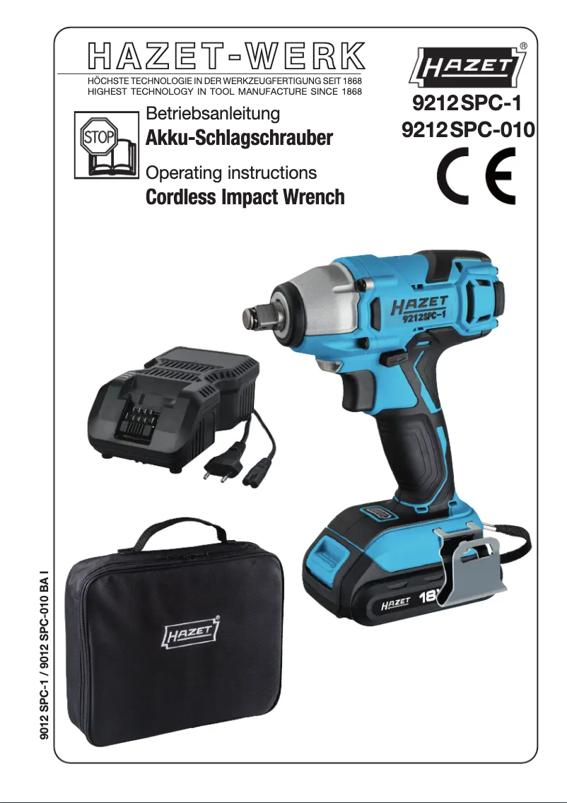 Image de la première page du manuel de l'appareil 9212SPC-1