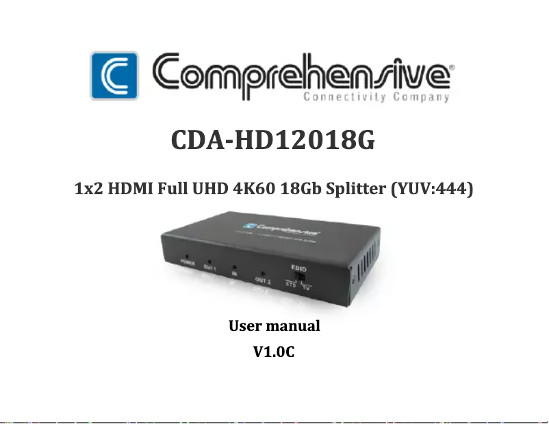 Image de la première page du manuel de l'appareil CDA-HD12018G