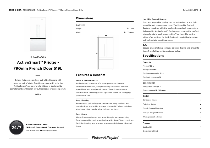 Imagen de la primera página del manual del dispositivo RF522ADW5