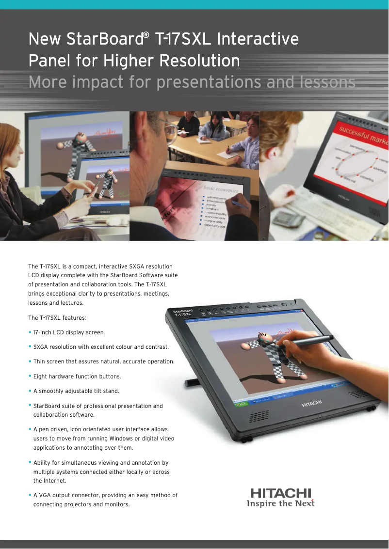 Page 1 de la notice Brochure Hitachi T17SXL