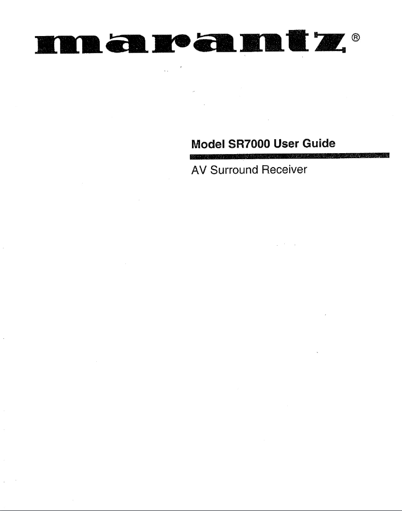 Página 1 del manual Manual de usuario Marantz SR7000