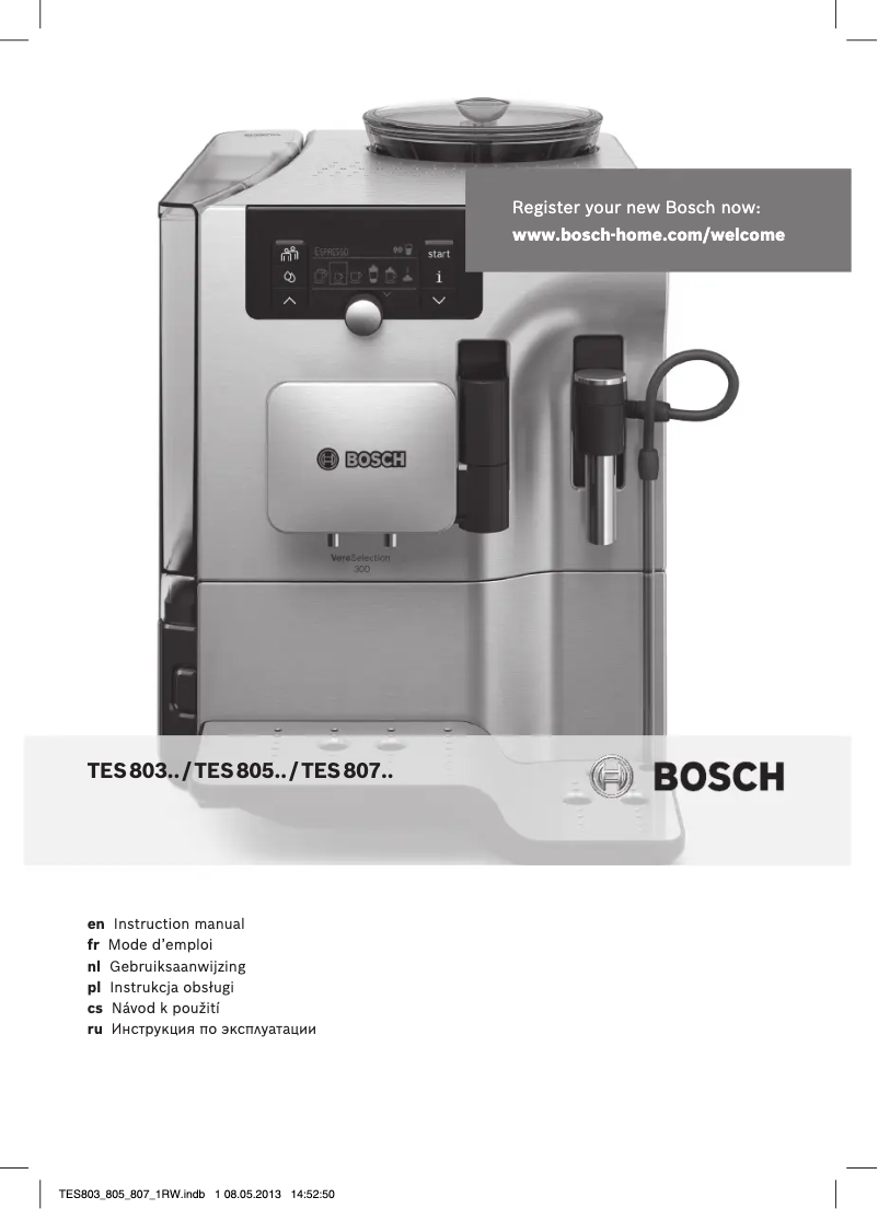 Page n°1 - Manuel utilisateur Bosch VeroSelection 300 TES80353