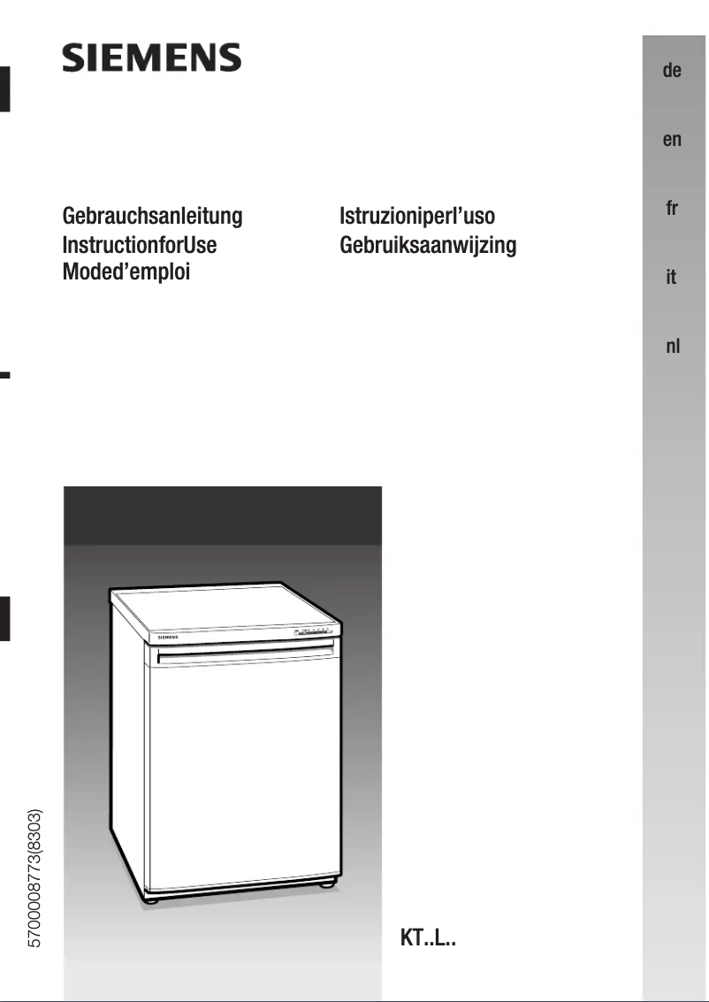 Page n°1 - Manuel utilisateur Siemens KT18L420