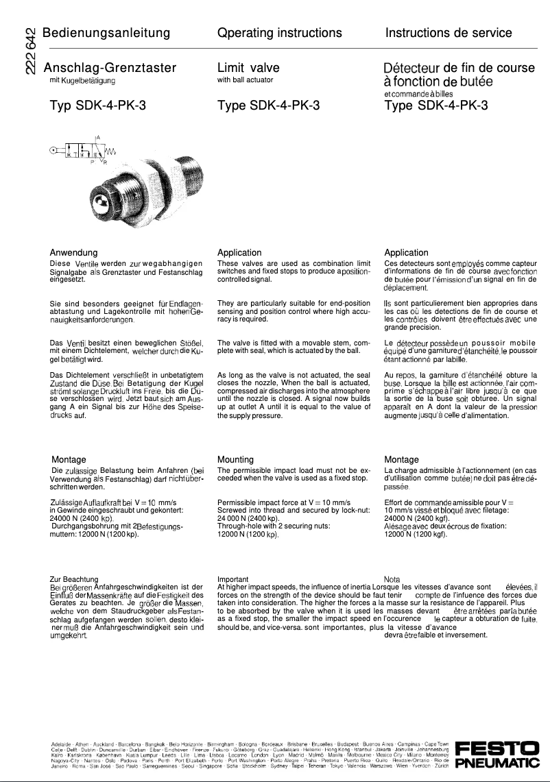 Page n°1 - Manuel utilisateur Festo SDK-4-PK-3