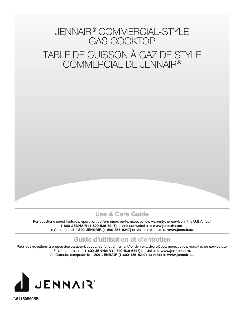 Page n°1 - Manuel utilisateur Jenn-Air JGCP748HL