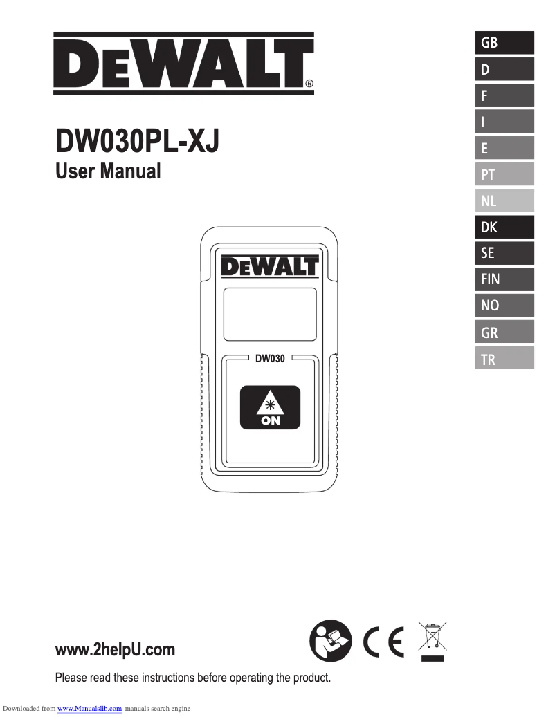 Image de la première page du manuel de l'appareil DW030PL-XJ