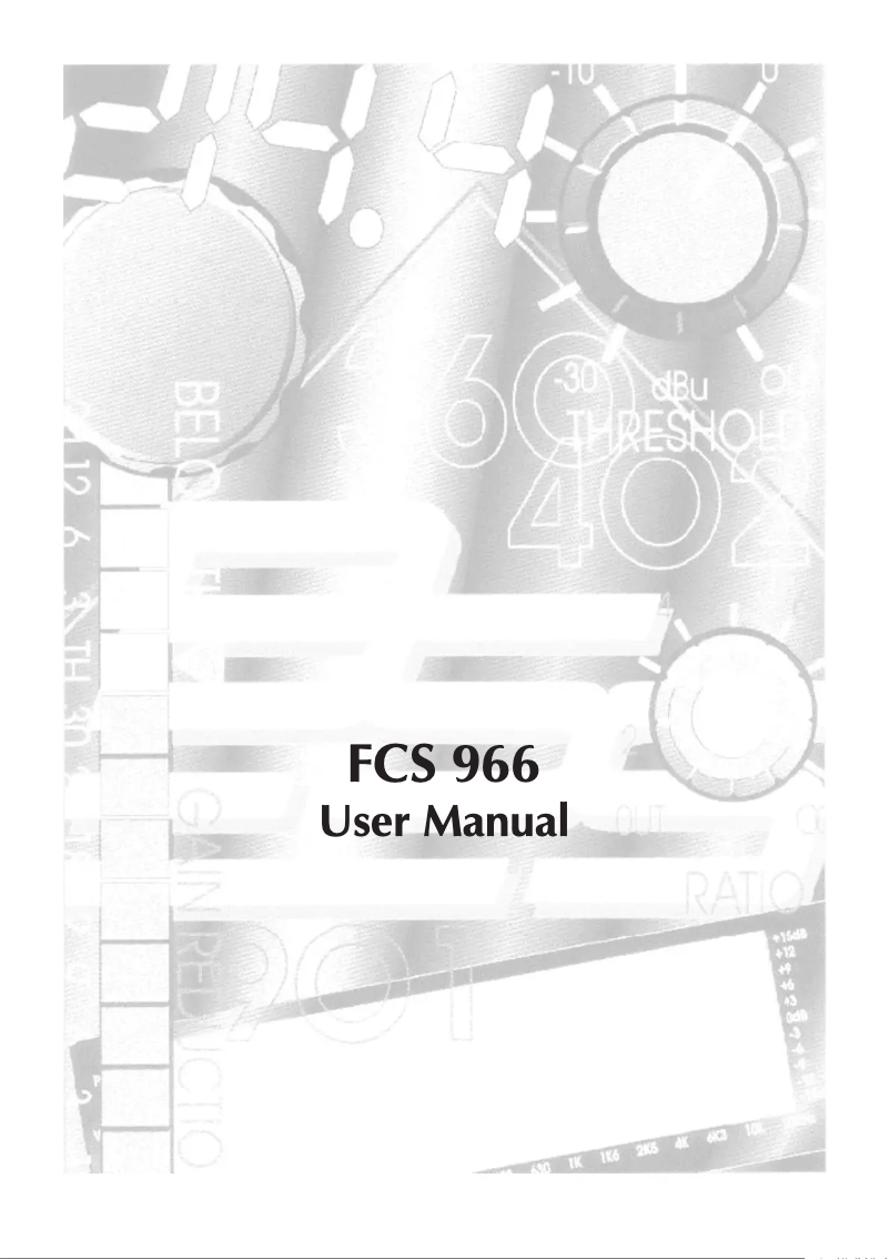 Page n°1 - Manuel utilisateur BSS Audio FCS-966