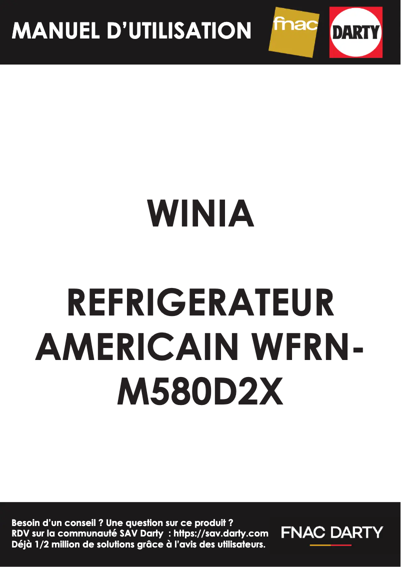 Page 1 de la notice Manuel utilisateur Winia WFRN-M580D2X