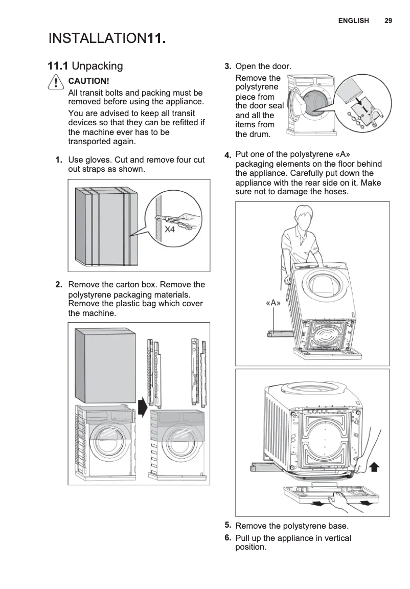 Page 1 de la notice Guide d'installation Electrolux EWF7525DQWA