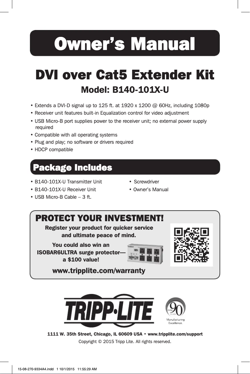 Página 1 del manual Manual de usuario Tripp Lite B140-101X-U