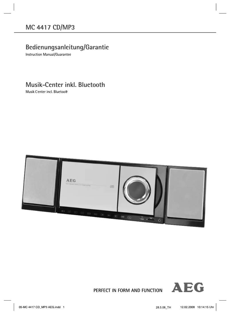 Image de la première page du manuel de l'appareil MC 4417 CD/MP3