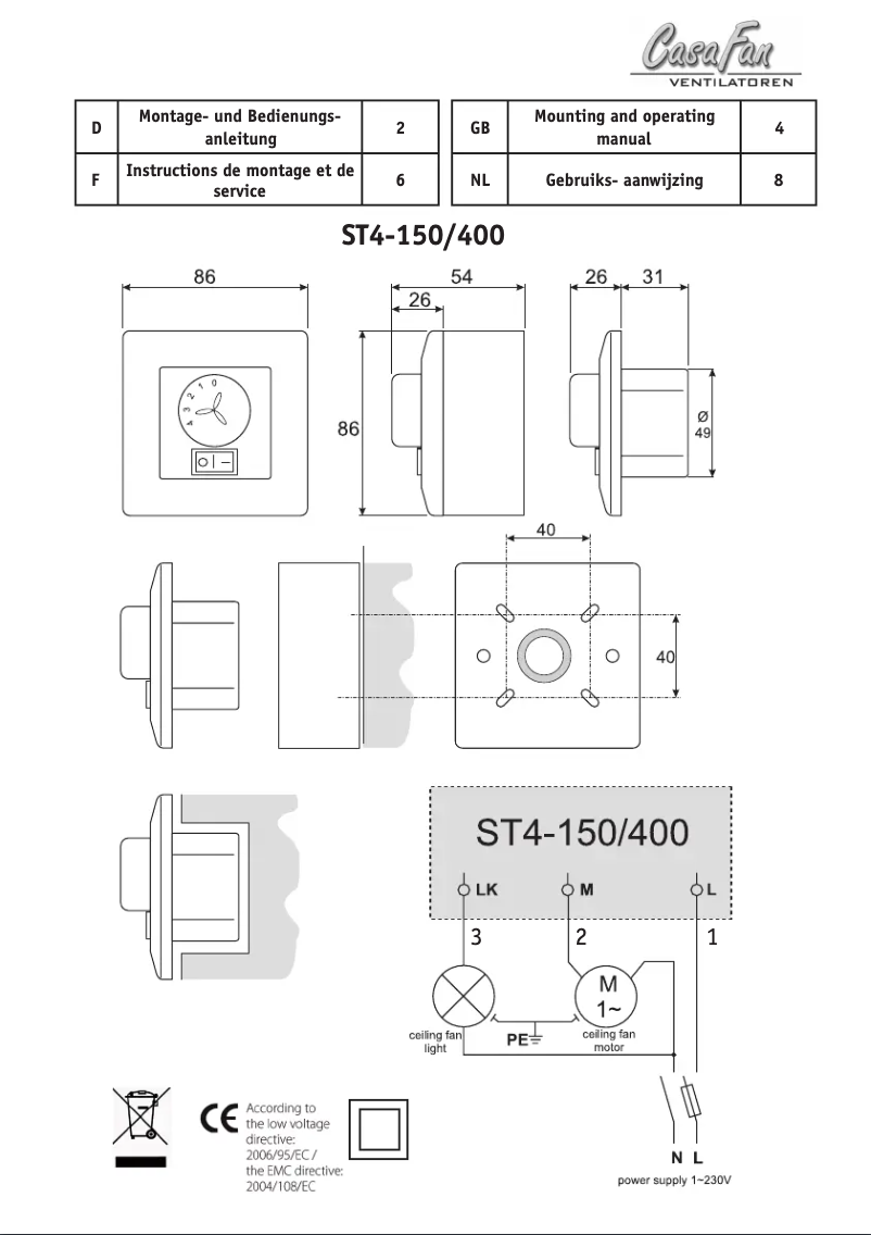 Image de la première page du manuel de l'appareil ST4-150/400