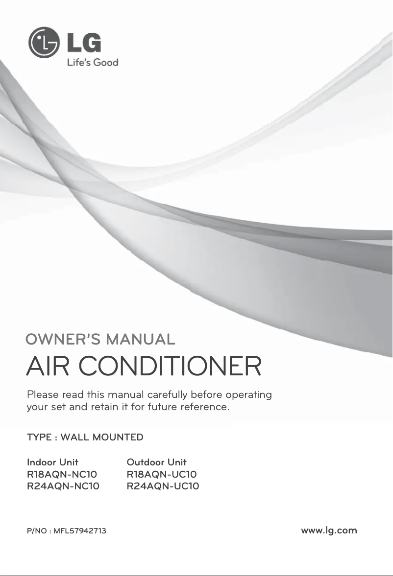 Page n°1 - Manuel utilisateur LG R18AQN-UC10