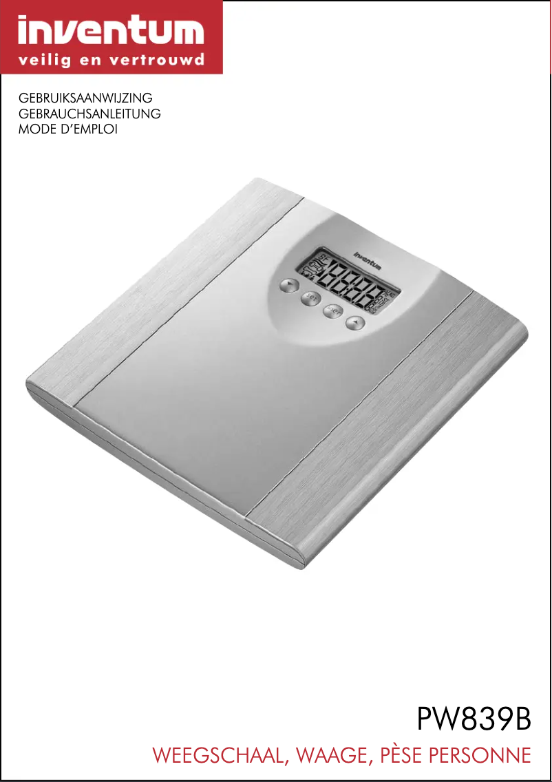 Page n°1 - Manuel utilisateur Inventum PW839B