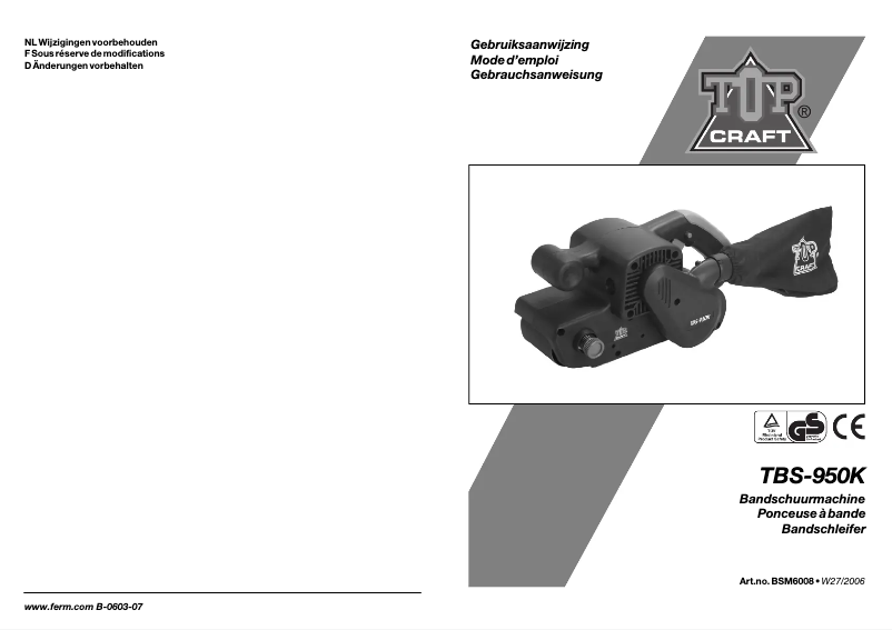Page 1 de la notice Manuel utilisateur Topcraft TBS-950K