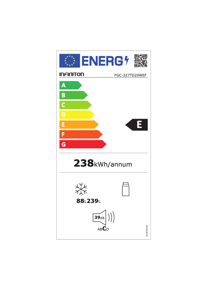 Page n°1 - Label énergétique Infiniton FGC-327TD20WEF