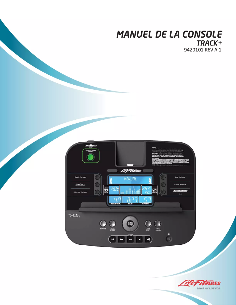 Page 1 de la notice Manuel utilisateur Life Fitness T5 Track Connect