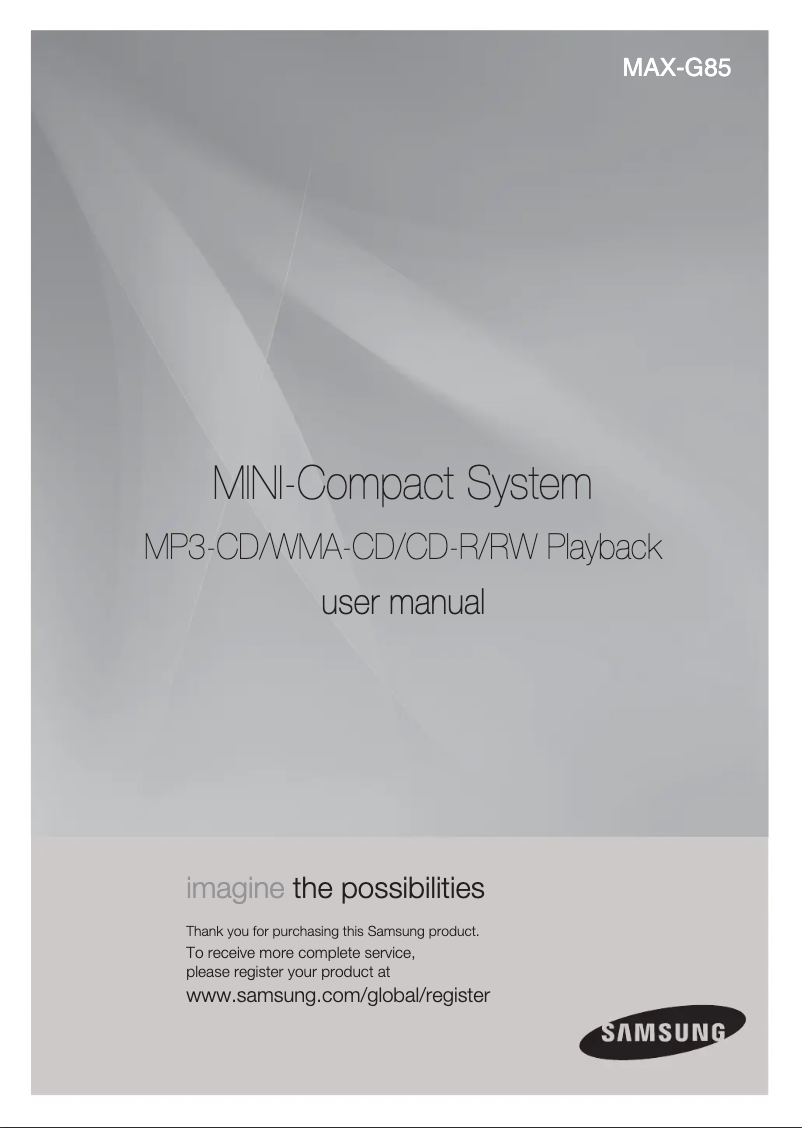 Page 1 de la notice Manuel utilisateur Samsung MAX-G85