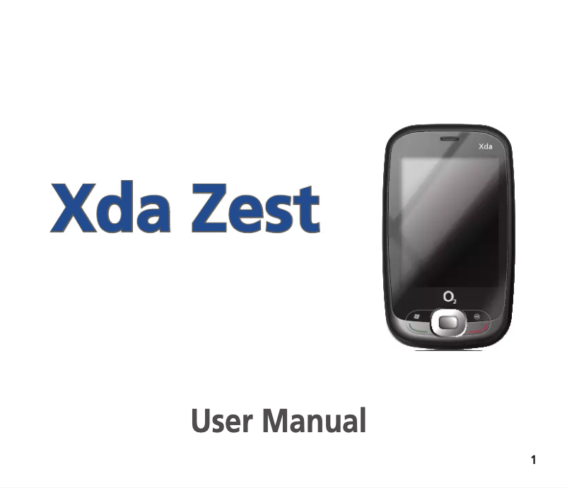 Page n°1 - Manuel utilisateur O2 XDA Zest