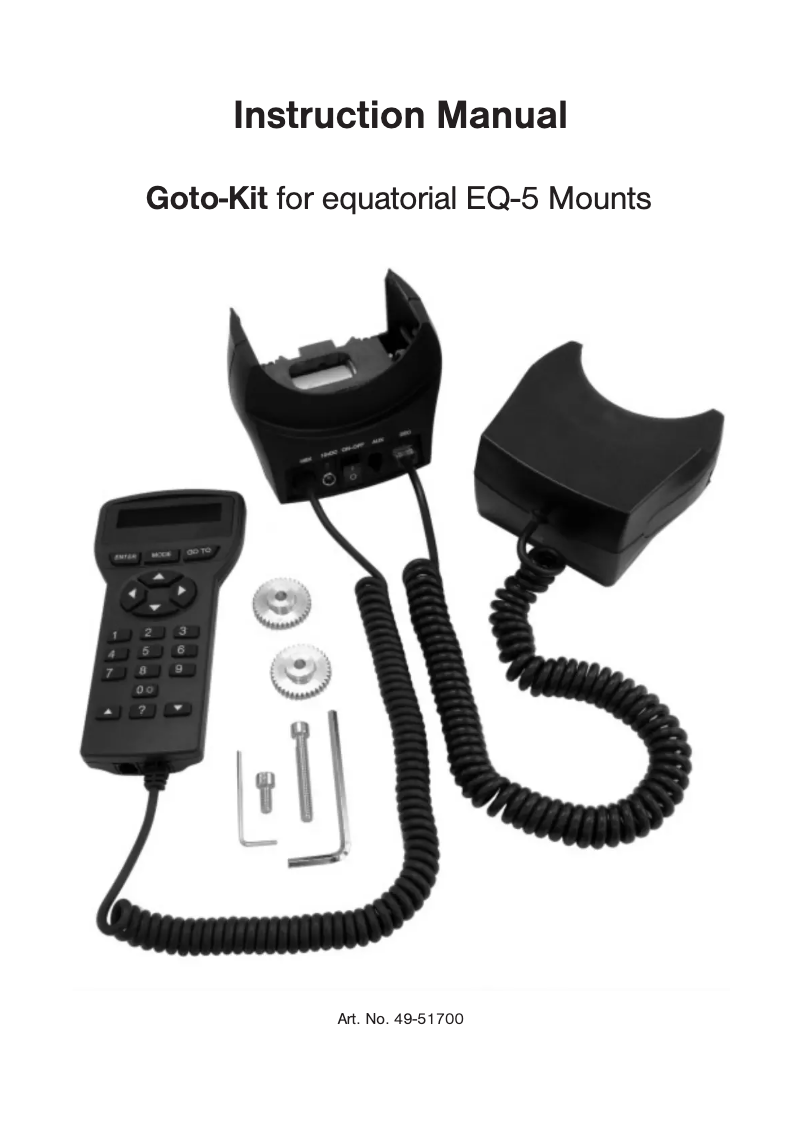 Page n°1 - Manuel utilisateur Meade Goto-Kit for equatorial EQ-5 Mounts