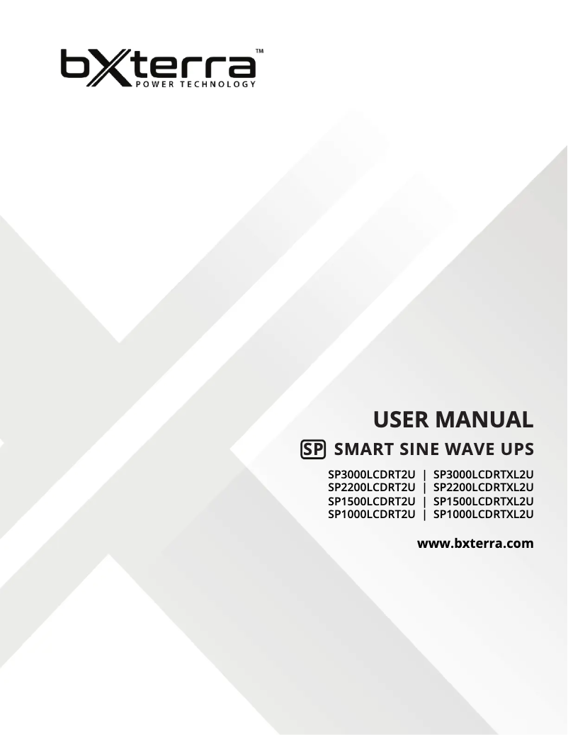 Page n°1 - Manuel utilisateur Bxterra SP1000LCDRTXL2U