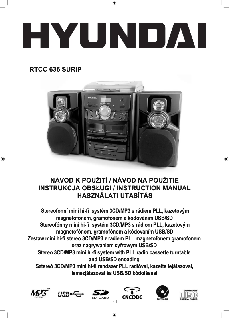 Image de la première page du manuel de l'appareil RTCC 636 SURIP