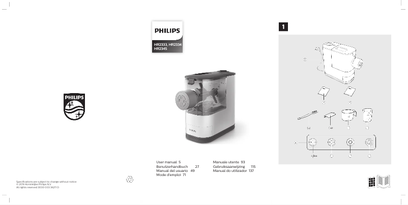 Page 1 de la notice Manuel utilisateur Philips Viva Collection HR2333