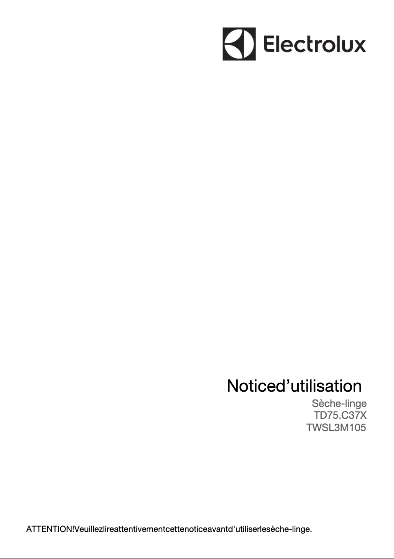 Page n°1 - Manuel utilisateur Electrolux TWSL3M105