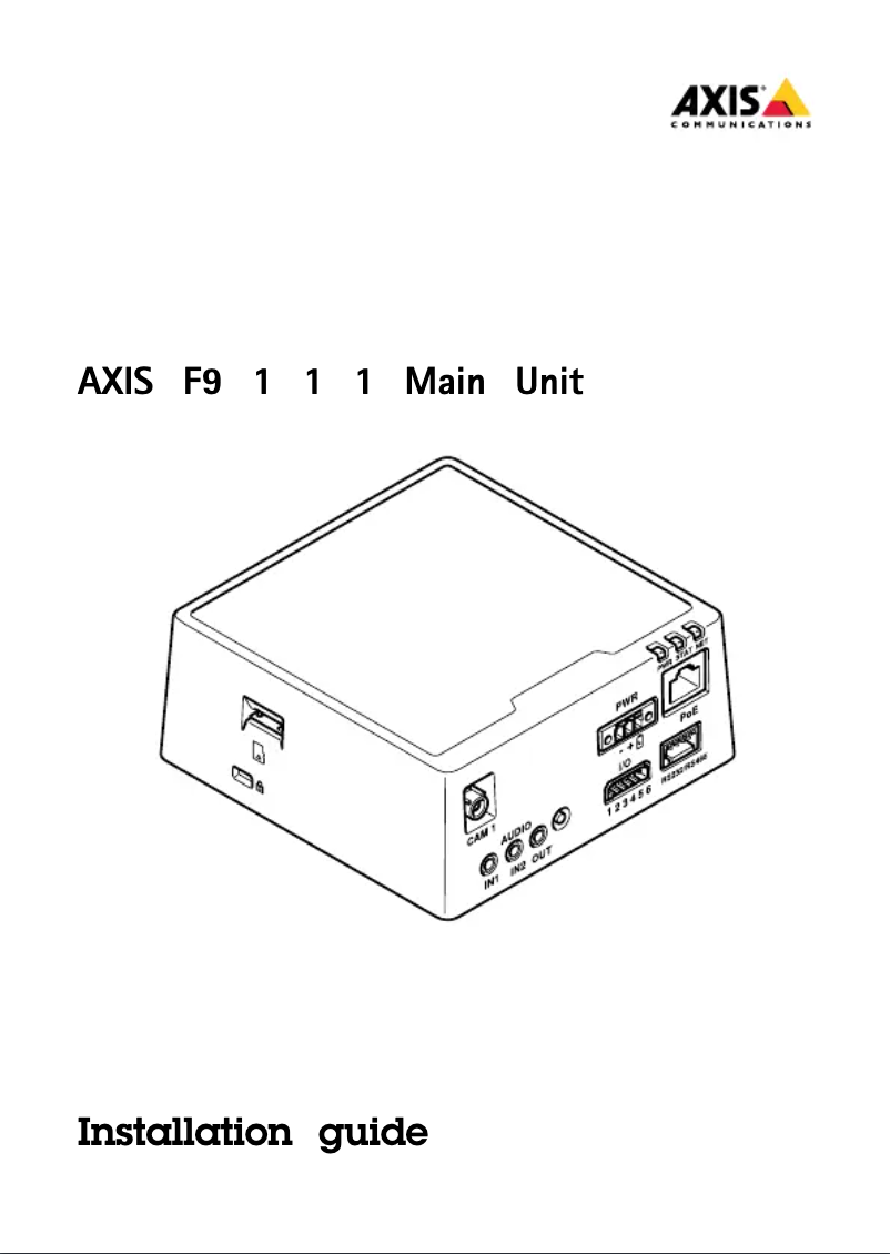 Page 1 de la notice Manuel utilisateur Axis F9111